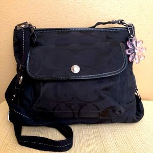 COACH Kyra Daisy Signature Black Crossbody Bag F16550